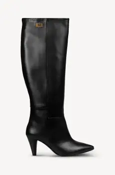 Bizuu ghete de piele ERIE femei, culoarea negru, cu toc cui, ERIE imagine