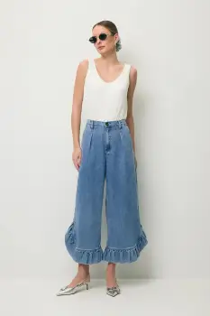 BIZUU pantaloni pentru femei, din denim NELLA imagine