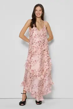 Bizuu rochie PATRICA culoarea bej, maxi, drept, PATRICA BEZOWY imagine