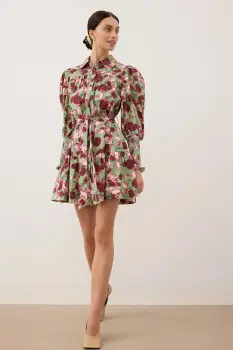 Bizuu rochie SOREZIA culoarea verde, mini, evazati, SOREZIA ZIELONY imagine