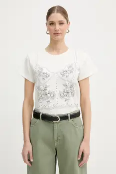 BIZUU tricou pentru femei, cu bumbac BROOKE imagine