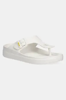 Blauer papuci NOMA femei, culoarea alb, cu toc plat, S5NOMA02 imagine