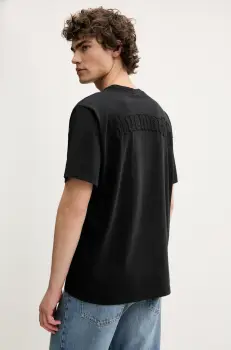 BLUEMARBLE tricou din bumbac barbati, culoarea negru, cu imprimeu, TS35.JE28AA25 imagine