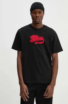 BLUEMARBLE tricou din bumbac barbati, culoarea negru, cu imprimeu, TS35.JE28DB24 imagine