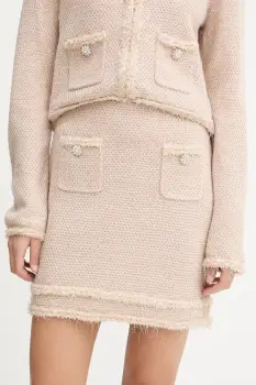 Blugirl Blumarine fusta culoarea bej, mini, evazati, RF5154.MA950 imagine