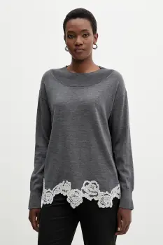 Blugirl Blumarine pulover de lana culoarea gri, light, RF5171.MA82O imagine