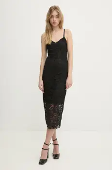 Blugirl Blumarine rochie culoarea negru, midi, mulata, RA5200.J4895 imagine