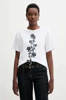 Blugirl Blumarine tricou din bumbac culoarea alb, RF5204.J7720 imagine