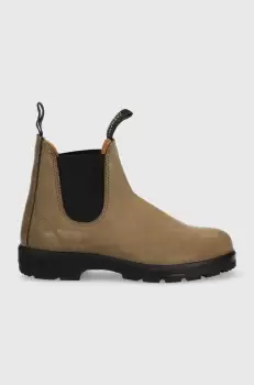Blundstone botine din piele intoarsa 1941 femei, culoarea maro, cu toc plat imagine