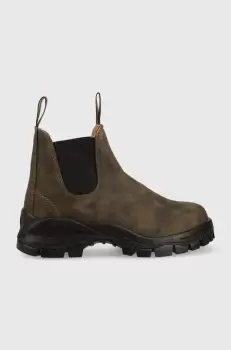Blundstone botine din piele intoarsa 2239 femei, culoarea maro, cu toc plat imagine