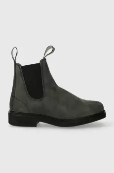 Blundstone botine din piele intoarsa femei, culoarea gri, cu toc plat, 1308.Rustic.Black imagine