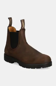 Blundstone cizme chelsea din nubuc culoarea maro, cu toc plat, 2340 imagine