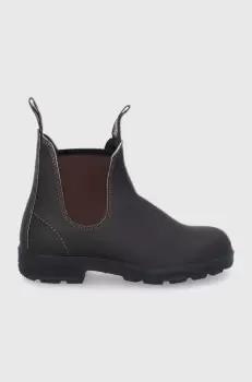 Blundstone Ghete Chelsea de piele 500 femei, culoarea maro, cu toc plat imagine