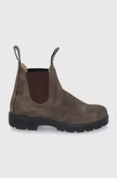 Blundstone Ghete Chelsea de piele 585 femei, culoarea maro, cu toc plat imagine