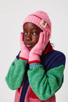 Bobo Choses caciula din lana pentru copii Roll The Dice culoarea roz, 225AI035 imagine