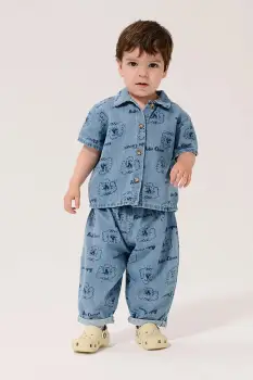 Bobo Choses camasa din blugi pentru bebelusi Pickles The Dog imagine