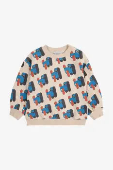 Bobo Choses hanorac de bumbac pentru bebelusi Doggy Mate culoarea bej, cu imprimeu, 225AB052 imagine