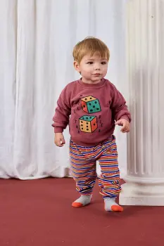 Bobo Choses hanorac de bumbac pentru bebelusi Roll The Dice culoarea roz, cu imprimeu, 225AB048 imagine