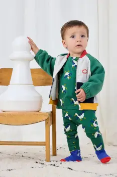 Bobo Choses hanorac de bumbac pentru bebelusi Tic Tac Toe culoarea gri, cu imprimeu, 225AB061 imagine