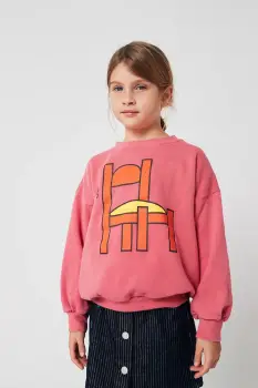 Bobo Choses hanorac de bumbac pentru copii Chair culoarea roz, cu gluga, cu imprimeu, 225AC034 imagine