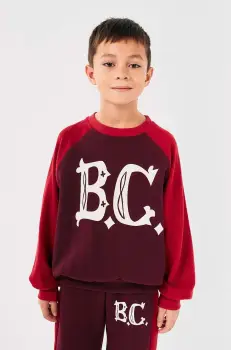 Bobo Choses hanorac de bumbac pentru copii culoarea bordo, cu imprimeu, 224AC050 imagine