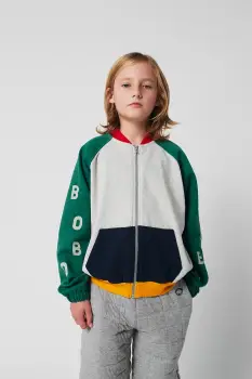 Bobo Choses hanorac de bumbac pentru copii culoarea gri, cu imprimeu, 225AC052 imagine