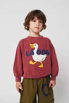 Bobo Choses hanorac de bumbac pentru copii La Oca culoarea rosu, cu imprimeu, 225AC029 imagine