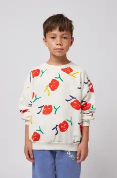 Bobo Choses hanorac de bumbac pentru copii Smiling culoarea alb, modelator, 125AC037 imagine