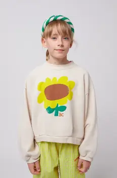 Bobo Choses hanorac de bumbac pentru copii Sunflower culoarea bej, cu imprimeu, 125AC041 imagine