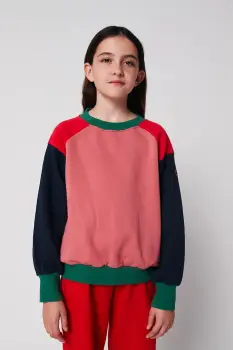 Bobo Choses hanorac de bumbac pentru copii Tic Tac Toe culoarea roz, cu imprimeu, 225AC046 imagine