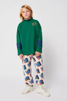 Bobo Choses pantaloni de bumbac pentru copii Doggy Mate culoarea bej, cu imprimeu, 225AC064 imagine