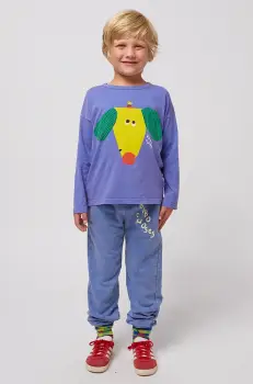 Bobo Choses pantaloni de trening din bumbac pentru copii cu imprimeu, 125AC077 imagine