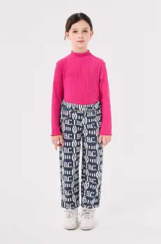 Bobo Choses pantaloni de trening din bumbac pentru copii culoarea albastru marin, modelator, 224AC104 imagine