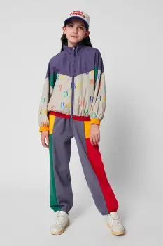 Bobo Choses pantaloni de trening din bumbac pentru copii culoarea gri, cu imprimeu, 225AC138 imagine