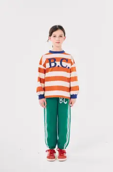 Bobo Choses pantaloni de trening din bumbac pentru copii culoarea verde, 224AC082 imagine