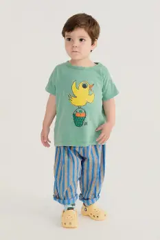 Bobo Choses pantaloni din bumbac pentru bebelusi New Hairline imagine