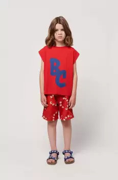 Bobo Choses pantaloni scurti copii culoarea rosu, modelator, talie reglabila imagine