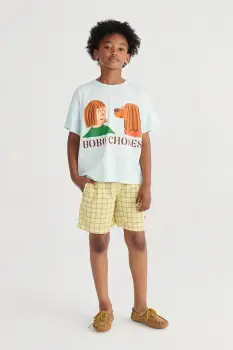 Bobo Choses pantaloni scurti din bumbac pentru copii Spicy Window Pane imagine