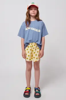 Bobo Choses pantaloni scurti din bumbac pentru copii Sunflower culoarea galben, modelator, 125AC051 imagine