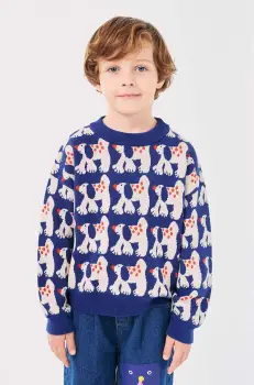 Bobo Choses pulover de bumbac pentru copii Fairy Dog culoarea albastru marin, 224AC114 imagine