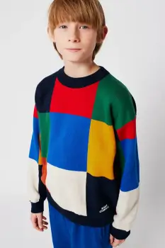Bobo Choses pulover de bumbac pentru copii Multicolor Tiles 225AC110 imagine