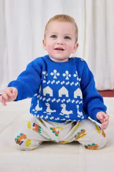 Bobo Choses pulover din bumbac pentru bebelusi Farm jaquard 225AB100 imagine