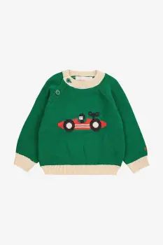 Bobo Choses pulover din bumbac pentru bebelusi Race Car culoarea verde, 225AB020 imagine