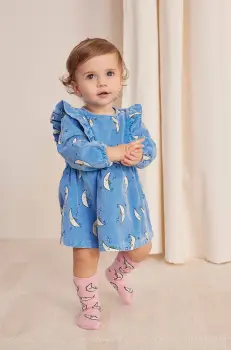 Bobo Choses rochie din bumbac pentru bebelusi Beneath The Moon mini, evazati, 224AB083 imagine