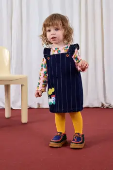Bobo Choses rochie din bumbac pentru bebelusi Choo Choo culoarea bleumarin, mini, evazati, 225AB090 imagine