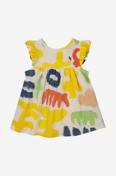 Bobo Choses rochie din bumbac pentru bebelusi culoarea galben, mini, evazati imagine