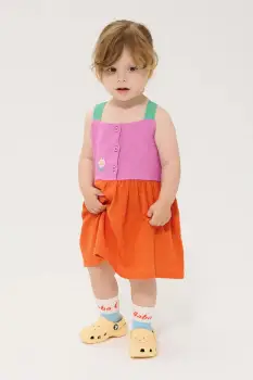 Bobo Choses rochie din bumbac pentru bebelusi Pixel Daisy imagine