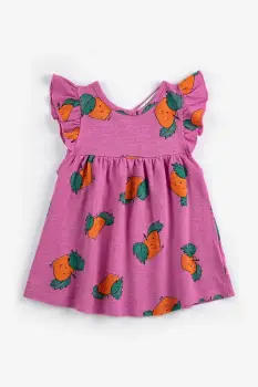 Bobo Choses rochie din bumbac pentru bebelusi Tangerine imagine