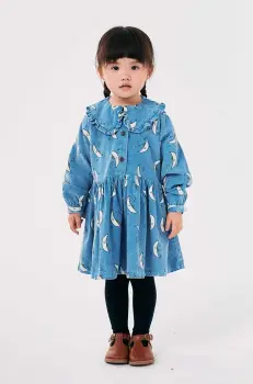 Bobo Choses rochie din bumbac pentru copii Beneath The Moon mini, evazati, 224AC111 imagine