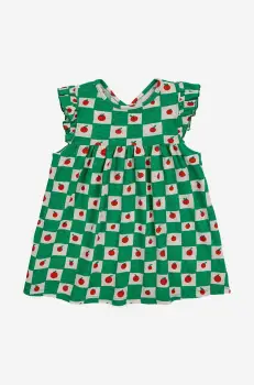 Bobo Choses rochie din bumbac pentru copii culoarea verde, mini, evazati imagine